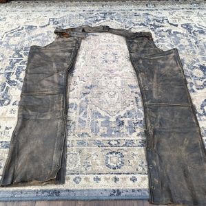 Brown Distressed Motorcycle Chaps